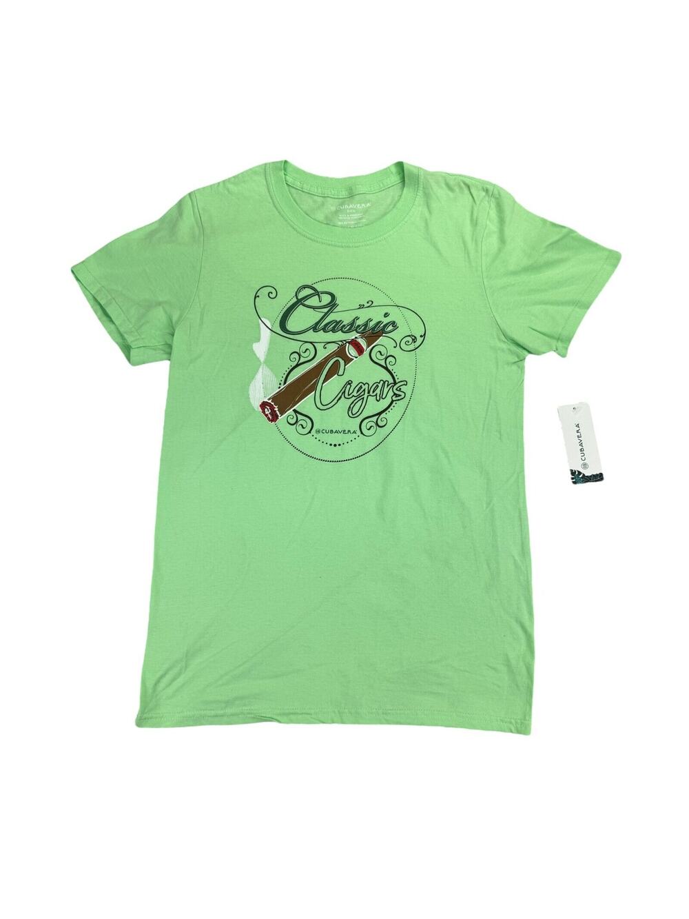 Cubavera Mens Classic Cigars Graphic Cotton Short Sleeve T-Shirt Mint Green S